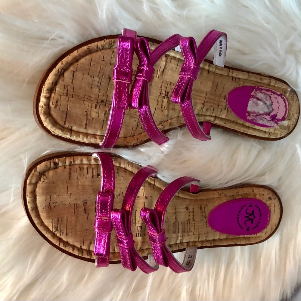 NWOT - Johnston & Murphy Pink Sandals with Bows